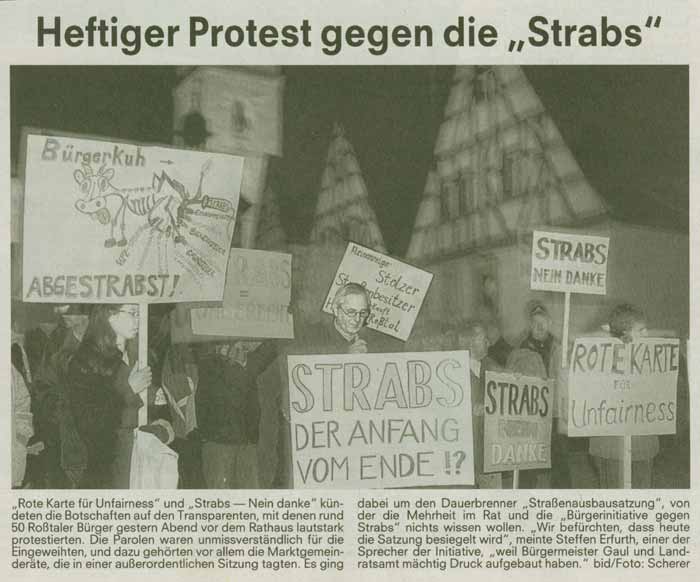 Zeitungsartikel zur Demo