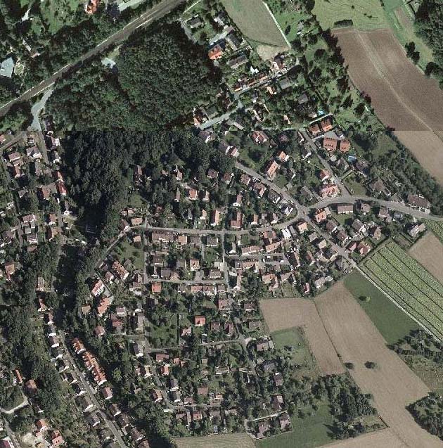 Luftaufnahme des Bereiches Sieben Quellen